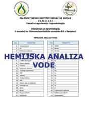 hemijske analize vode